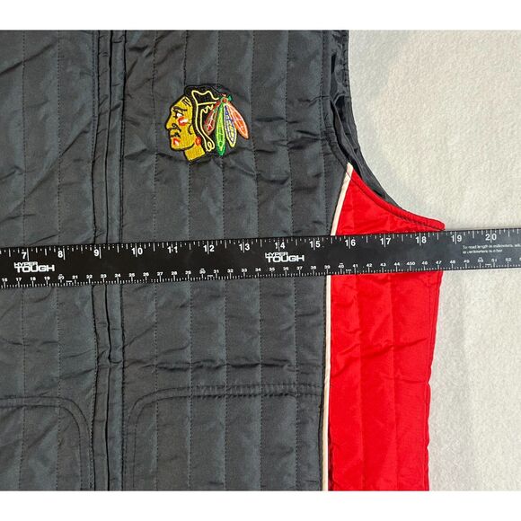 NHL GIII Sports Carl Banks Chicago Blackhawks Women's Vest Red Black EUC Small - Picture 5 of 8